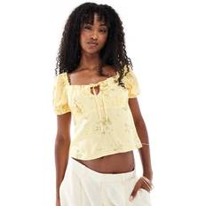 New Look Daisy Milkmaid Top Floral Print - Yellow