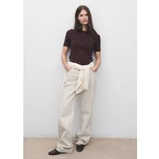 Mango Knitted Sweater With Rhinestones - Brown