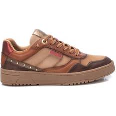 XTI Leather Sneakers Flat Laces Casual - Brown