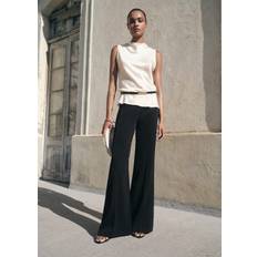 Mango Satin Clothing Mango Satin Blouse With Draped Neck - Ecru