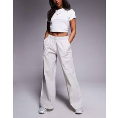 Nike Stripes Trousers Nike Stripe Poplin Wide Leg Trousers - Grey/White