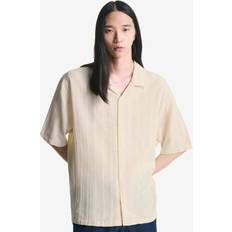 Bershka Beige Skjortor Bershka Short Sleeve Rustic Shirt - Neutral