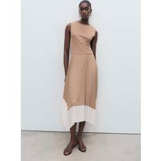 Mango Combined Pleated Dress Woman - White