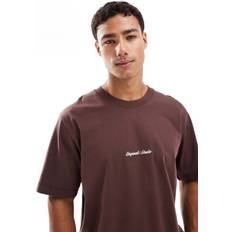 Jack & Jones Bruna T-shirts Jack & Jones Oversize T-Shirt With Originals Embroidery Brown