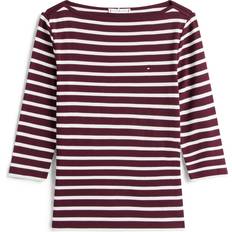 Tommy Hilfiger Stribede T-shirts Tommy Hilfiger Shirts New Cody - Bordeaux/Hvid