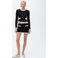 Mango Skirts Mango Contrasting Cotton Skirt Woman - Black