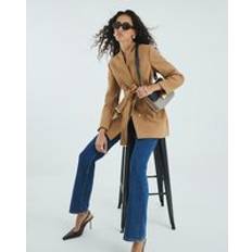 River Island Coats River Island Womens Brown Short Belted Wrap Coat