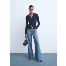 Mango High-rise Wideleg Jeans - Medium Blue