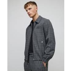 Checkered Jackets River Island Check Zipped Jacket - Grey