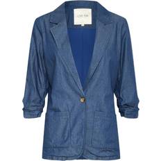 Cream Kavajer Cream Denim Blazer Med ¾ Ärmar Och V-Hals