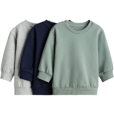 H&M Baby 3 Sweatshirts Baumwolle - Mattgrün/Dunkelblau