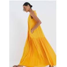 River Island Long Dresses River Island Womens Orange Pleated Maxi Dress