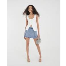 River Island XS Tank Tops River Island Womens Sleeveless Bow Top - White