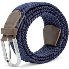 Natural Belts Chums Elasticated Stretchy Belt with Braided Design - Navy