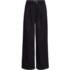 Pleats Jeans Lands' End Lightweight Wide Leg Pleated Jeans - Dark Blue