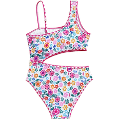 Shein Tween Girls Tropical Floral Print Cutout One-Piece Swimsuit, Tween Girls Bathing Suit