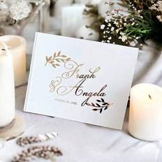 Photo Props, Party Hats & Sashes Shein Personalized White Wedding Guest Sign-In Book