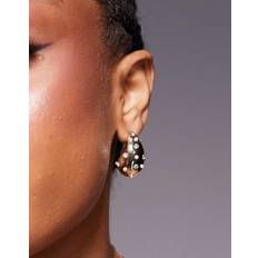 Teardrop Embellished Stud Earrings - Gold