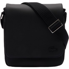 Magnetic Lock - Men Crossbody Bags Lacoste Classic Flap Close Shoulder Bag - Black