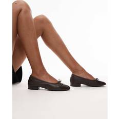 Mango Leather Heeled Ballet Flat - Brown