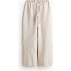 Viscose Sleepwear H&M Linen Blend Pyjama Bottoms - Light Beige
