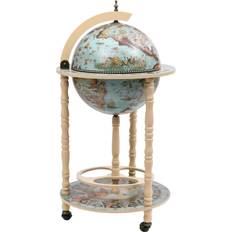 Trä - Vita Barskåp vidaXL Globe Blue and White Barskåp 47x102.1cm