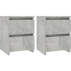 vidaXL 800522 Concrete Grey Nattbord 30x30cm 2st