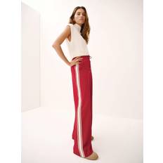 Mint Velvet Side Stripe Wide Leg Trousers - Red