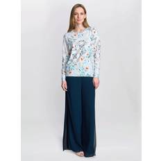 Paisley Jumpers Gina Bacconi Violetta Diamante Floral Jumper - Grey