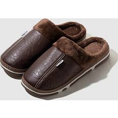 Men Slippers Temu Men's Cozy Winter Indoor Slippers Non-slip Plush Lined - Thickened Fleece