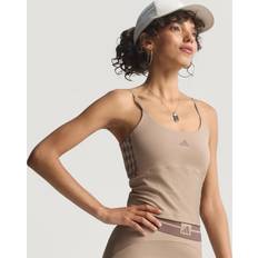 Adidas Brown Tank Tops adidas Hyperglam Rib Tank Top - Chalky Brown