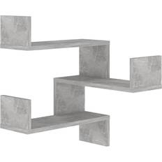 Plastic/Wood Wall Shelves vidaXL 807231 Concrete Grey Wall Shelf 40cm