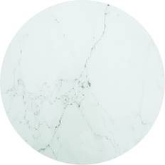 vidaXL Tempered Glass White Bordsskiva 70cm