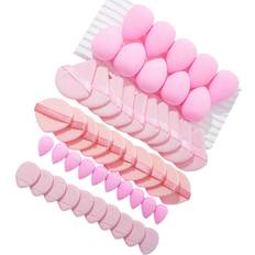 Shein 5/10/20/30/40/50/60/80/100PCS Makeup Tools Set Including:10PCS Makeup Sponges For Liquid Makeup+10PCS Mini Makeup Sponges For Liquid Makeup+10PCS Triangle Powder Puffs For Loose Powder And Makeup Setting+10PCS Air Cushion Powder Puffs For Facial Makeup+10PCS Mini Air Cushion Powder Puffs For Facial Concealer Makeup Pink