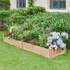 Pots, Plants & Cultivation Yaheetech Wooden Raised Garden Bed 27cm H x 241.5cm W x 62.5cm D