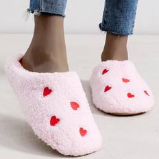 Shoes Temu Ladies Home Indoor Heart Embroidery Slippers