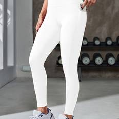 Black - Running Tights & Stay-Ups Temu High-waist Stretchy Yoga Leggings With Pockets - Black