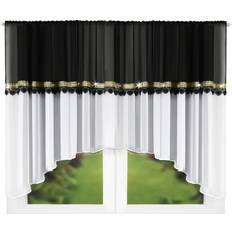 Curtains & Accessories Temu Glam Semi-sheer Polyester Black Block Curtain