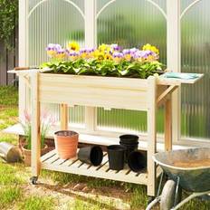 Pots, Plants & Cultivation Lily Manor Wood Raised Garden Bed 86cm H x 145cm W x 52cm D