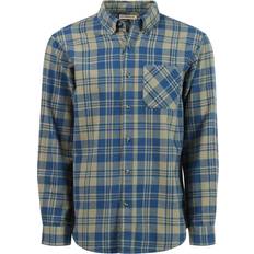 Magellan Outdoors Canyon Creek Long Sleeve Flannel Shirt - Moonlit Ocean/Deep Lichen Green Plaid