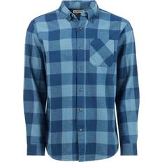 Magellan Outdoors Canyon Creek Long Sleeve Flannel Shirt - Moonlit Ocean/Aegean Blue Buffalo