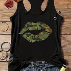 Camouflage Tank Tops Temu Camo Sleeveless Tank Top - Black