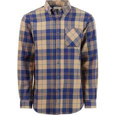 Magellan Outdoors Canyon Creek Long Sleeve Flannel Shirt - Kelp/Medieval Blue Plaid