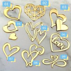 9pcs Mini 5cm Love Heart Acrylic Topper Set