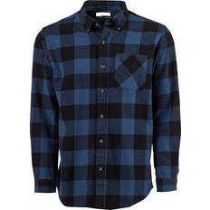 Magellan Outdoors Canyon Creek Long Sleeve Flannel Shirt - Dark Denim/Caviar Buffalo