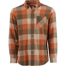 Magellan Outdoors Canyon Creek Long Sleeve Flannel Shirt - Amber Brown/Humus/Olive Night Buffalo