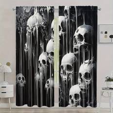 Curtains & Accessories Temu 2pcs Classic Blackout Curtains Polyester Grommet Drapes