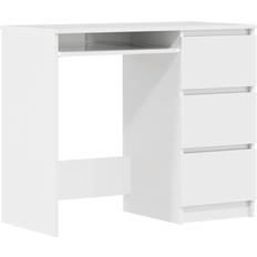 vidaXL Engineered Wood High Gloss White Skrivebord 45x90cm
