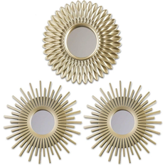 BONNYCO Pack of 3 Gold Wall Mirror 25cm
