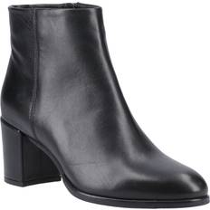 Adult Boots Hush Puppies Claridy Leather Heeled Ankle Boots - Black